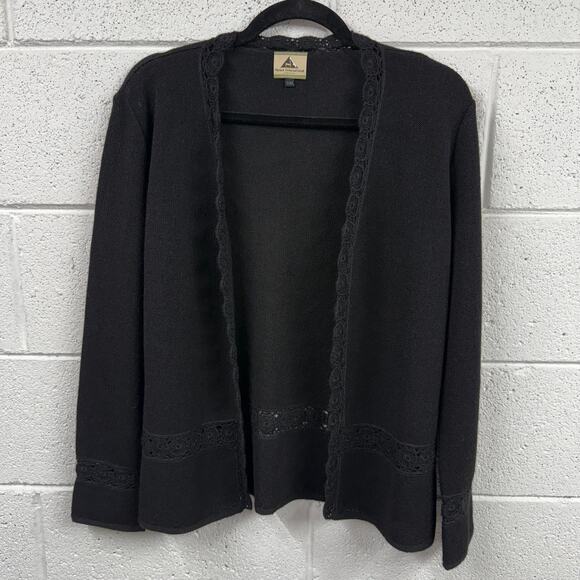 Alpaca International Size S/M Baby Alpaca Open Front Cardigan Knit Crochet Peru - Picture 1 of 9